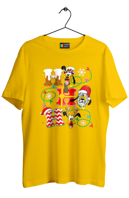 Men's t-shirt with prints Merry Christmas. Cartoon, christmas, christmas, deer, disney, holiday, merry christmas, santa. 2070702