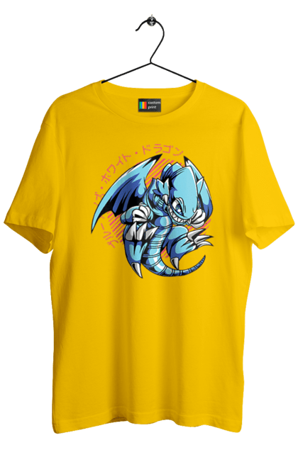 Футболка чоловіча з принтом "Yu Gi Oh! Blue Eyes Toon Dragon". Blue-eyes toon dragon, yu gi oh, аніме, гра, дракон, карти, манга. 2070702