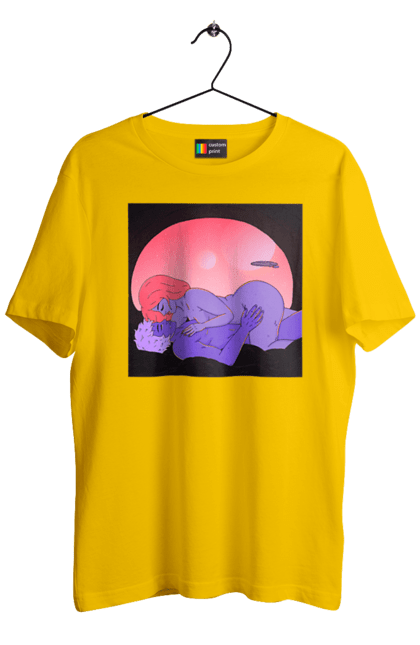 Men`s t-shirt with prints Aliens Girl And Boy. Girl, guy, naked. 2070702