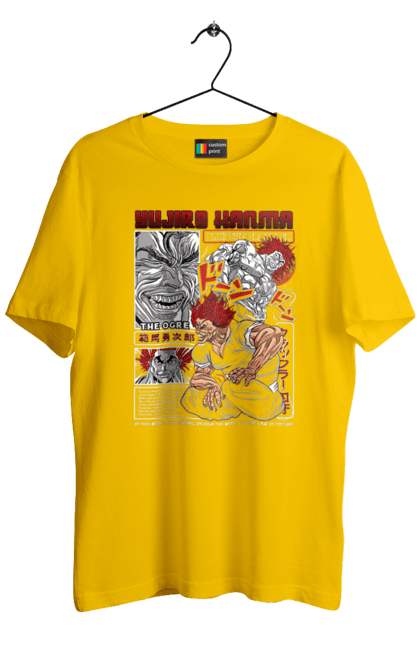 Men's t-shirt with prints Baki Yujiro Hanma. Anime, baki fighter, hanma baki, manga, martial arts, tv series, yujiro hanma. 2070702