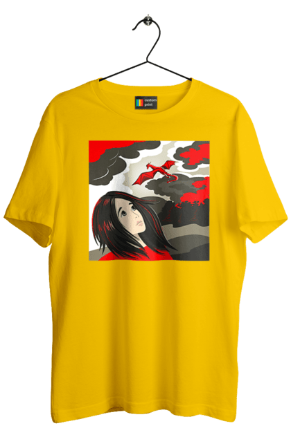 Men's t-shirt with prints Girl and dragon. Dragon, fantasy, romance, young woman. 2070702