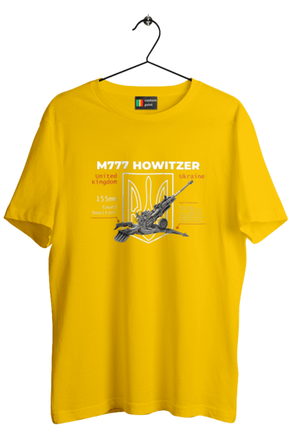 Футболка чоловіча з принтом "155 мм гаубиця M777". Archer, bayraktar, himars, javelin, m777, patriot, weapon, zaluzhny, гаубиця. 2070702