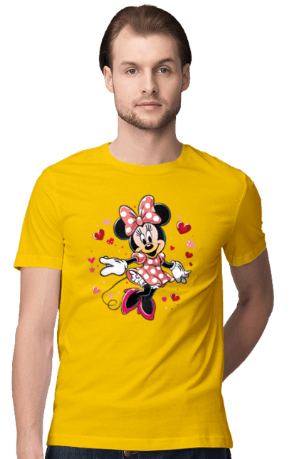 Футболка мужская с принтом Минни Маус. Mickey mouse, minnie mouse, дисней, микки, микки маус, минни маус, мультфильм. 2070702