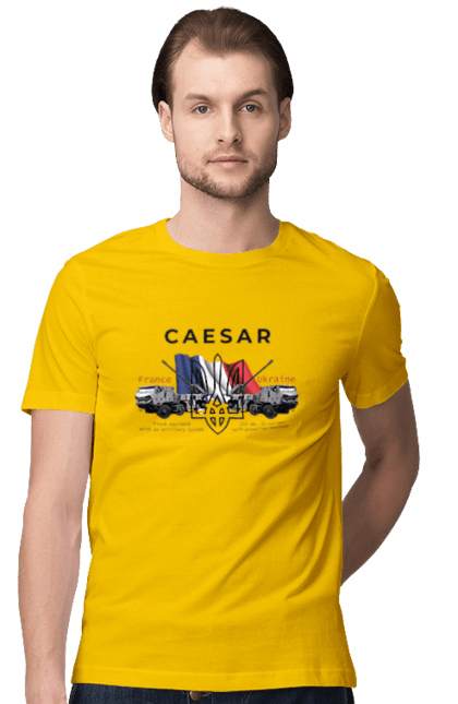 Футболка чоловіча з принтом "Caesar (France)". Caesar, залужний, зброя. 2070702