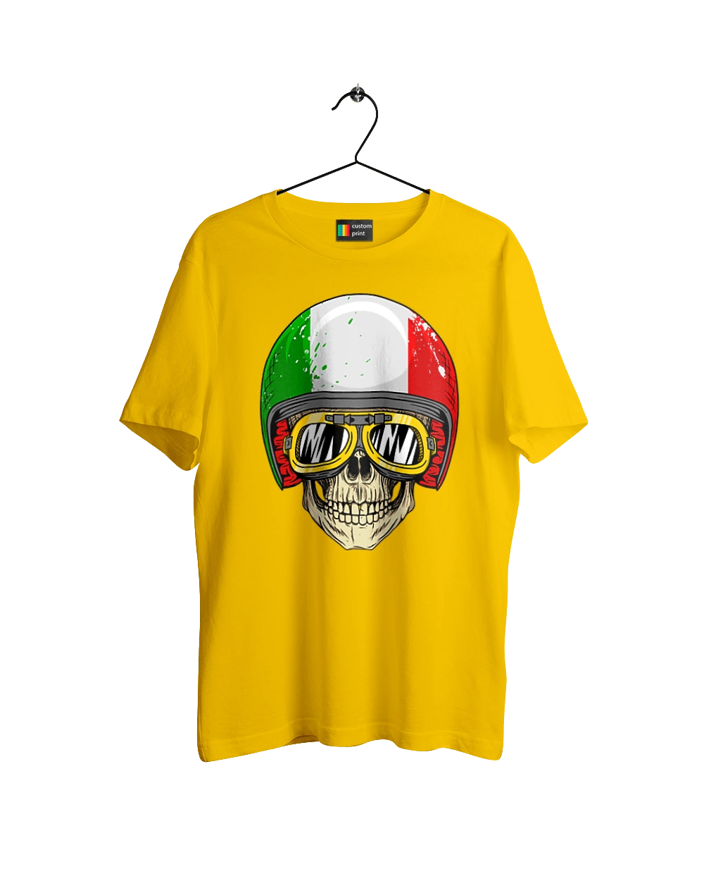 Skull in a motorcycle helmet