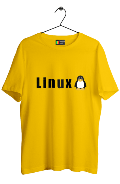 Футболка чоловіча з принтом "Linux". Linux, адміністратор, айті, айтішник, безкоштовна, безкоштовно, вільна, доступність, комерційна, незалежність, операційна система, ос, пінгвін, програміст, програмне забезпечення, свобода, сервер, сисадмін, система, системний адміністратор, софт, текст, чорний. 2070702