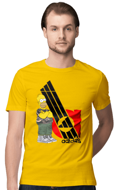 Men's t-shirt with prints Adidas Homer. Adidas, animated series, homer, simpson, tv series. 2070702