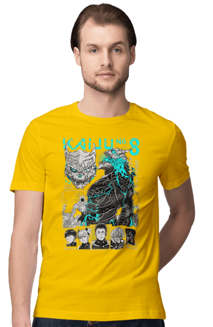 Men's t-shirt with prints Kaiju № 8 Kafka Hibino. Anime, hibino kafka, kafka hibino, kaiju, kaiju 8, kaiju 8, kaiju № 8, manga. 2070702