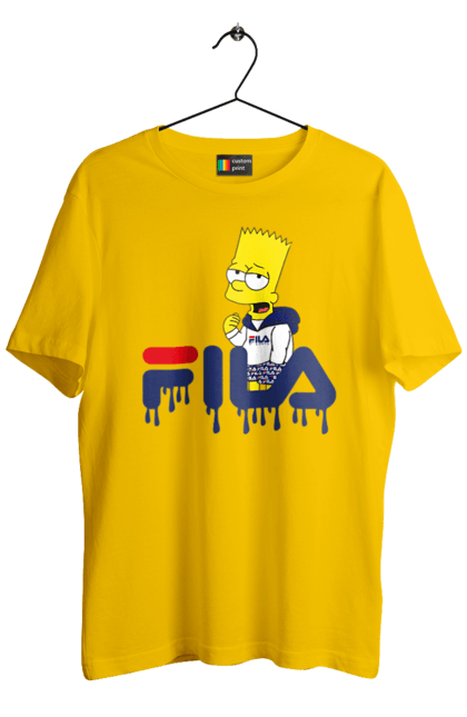 Men's t-shirt with prints Bart FILA. Bart, cartoon, character, simpson, simpsons, sport, sportswear. 2070702