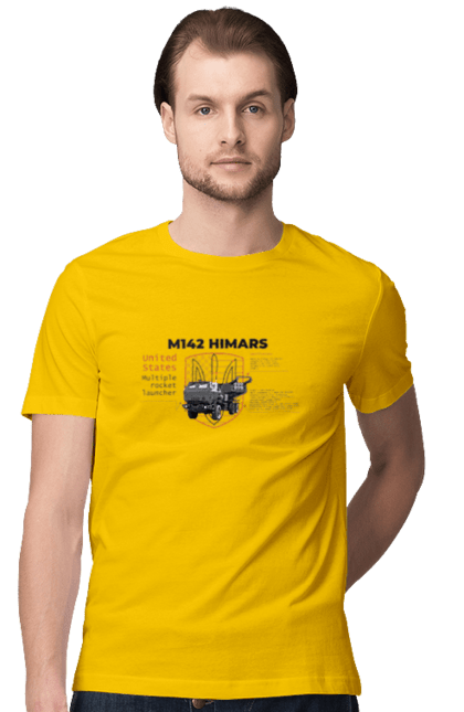 Men`s t-shirt with prints M142 HIMARS. Himars, industrious, m142 himars, weapon. 2070702