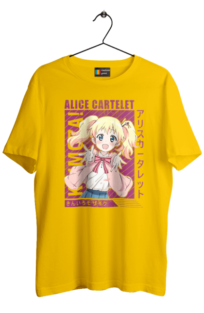 Футболка чоловіча з принтом "Золота мозаїка Аліса Картелет". Alice cartelet, anime, kiniro mosaic, kinmoza, manga, аліса, аліса картелет, аніме, золота мозаїка, манга. 2070702