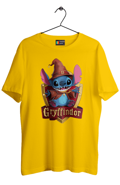 Men's t-shirt with prints Stich Gryffindor. Faculty, franchise, gryffindor, harry potter, hogwarts, stich. 2070702