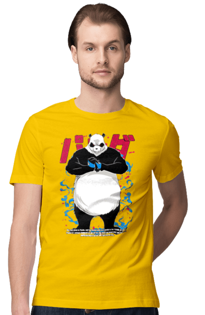 Men's t-shirt with prints Jujutsu Kaisen Panda. Anime, dark fantasy, jujutsu kaisen, magic battle, manga, mystic, panda. 2070702