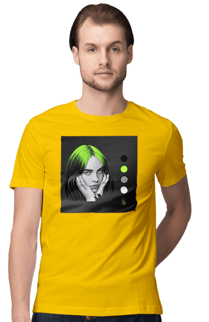 Футболка чоловіча з принтом "Біллі Ейліш". Біллі, біллі ейліш, ейліш. 2070702