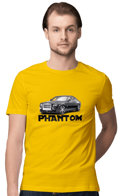 Футболка чоловіча з принтом "Рнолс ройс". Авто, автомобіль, люкс клас, ролс ройс, седан, фантом. 2070702