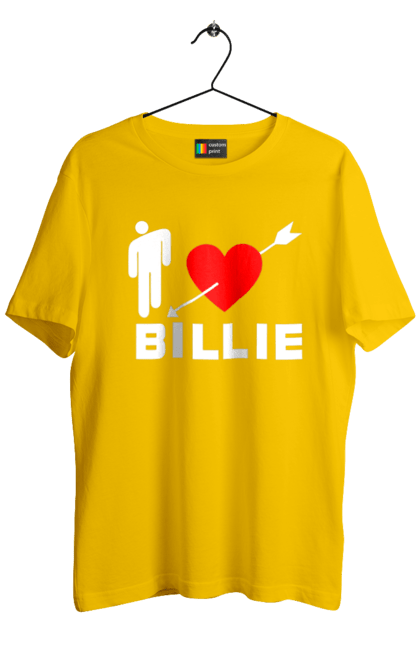 Футболка чоловіча з принтом "Біллі Айліш". Біллі айліш, логотип біллі айліш, принт біллі айліш, співачка біллі айліш. 2070702