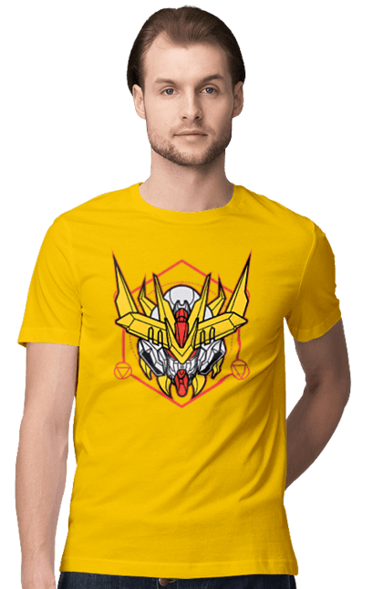 Men's t-shirt with prints Gundam Barbatos Lupus Rex. Anime, asw g 08, barbatos lupus rex, game, gundam, manga, robot, video game, war. 2070702