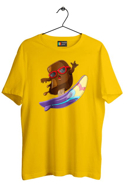 Men`s t-shirt with prints Morozhenko On The Surf. Glasses, ice cream, summer, surfing. 2070702