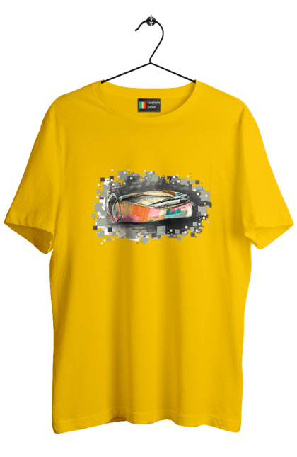 Футболка мужская с принтом Пенал Авторский рисунок. Канцтовары, карандаш, пенал, рисунок, рисунок от руки, ручка, школа, эксклюзив. 2070702