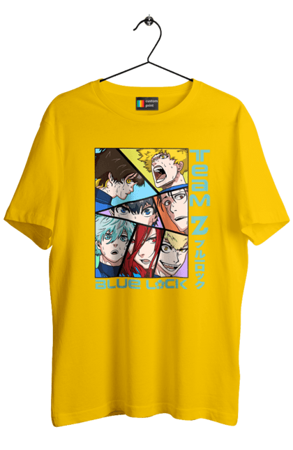 Men's t-shirt with prints Blue Lock. Anime, blue lock, blue prison, manga, sport, sports anime. 2070702