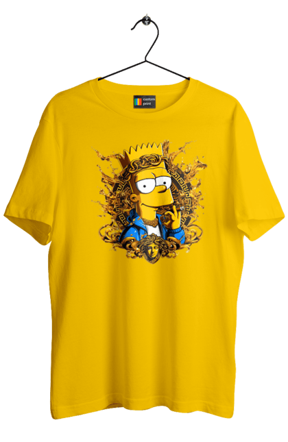 Men's t-shirt with prints Bart Simpson Versace. Bart, cartoon, serial, simpson, versace. 2070702