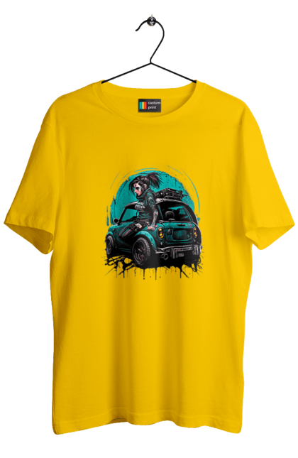 Футболка чоловіча з принтом "Кіберпанк дівчина". Арт, графіка, дівчата, ігри, кіберпанк, малюнок. 2070702