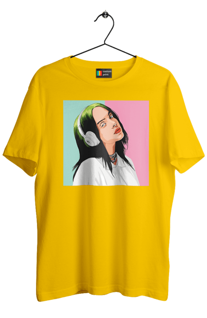 Футболка чоловіча з принтом "Billie Eilish". Активістка, біллі айліш, мизукант, права, співачка, тварини. 2070702