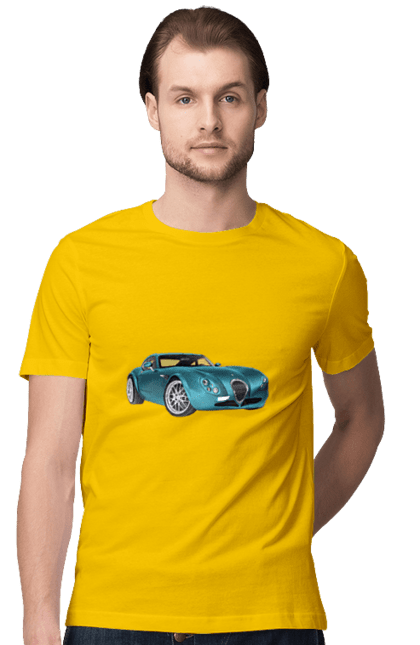 Футболка мужская с принтом Авто.7. Auto, blue, graphics, photo, retro car. 2070702