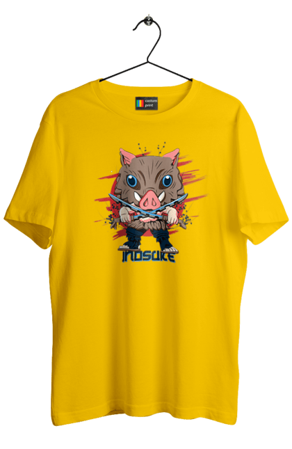 Men's t-shirt with prints Demon Slayer Inosuke. Anime, demon slayer, inosuke, inosuke hashibira, kimetsu no yaiba, manga. 2070702