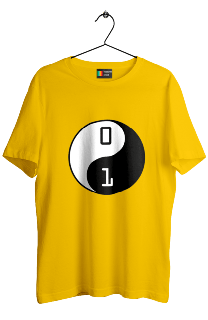 Футболка чоловіча з принтом "Інь Янь". Angular, c, css, html, it, javascript, jquery, php, python, react, svelt, vue, айтишник, айті, гумор, код, кодувати, прогер, програміст, програмісти, ти ж, ти ж програміст, тиж програміст. 2070702