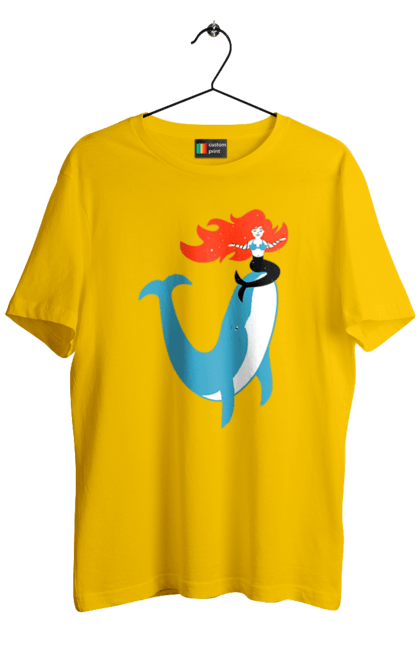 Men`s t-shirt with prints Mermaid And Whale. Mermaid, sea, whale. 2070702