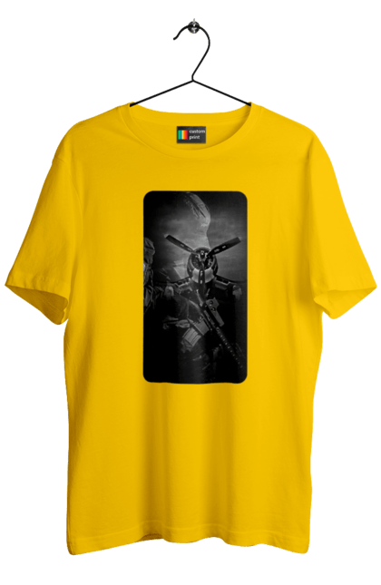 Футболка чоловіча з принтом "Слава зсу". Гвинтівка, зброя, літак, перемога, солдат, україна. 2070702