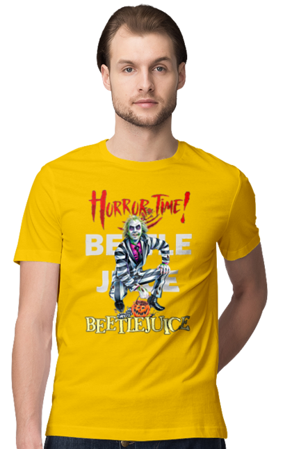 Men's t-shirt with prints Beetlejuice. Beetlejuice, comedy, ghost, horror, movie, tim burton, warner bros. 2070702