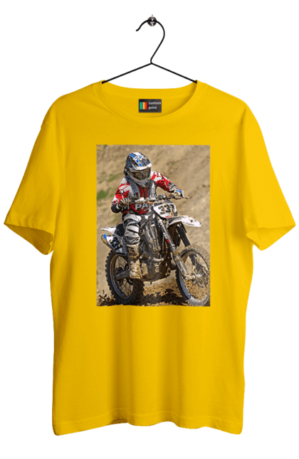 Men`s t-shirt with prints MOTOR RACER. Athlete, moto, motor racer, motorbike, sport. 2070702