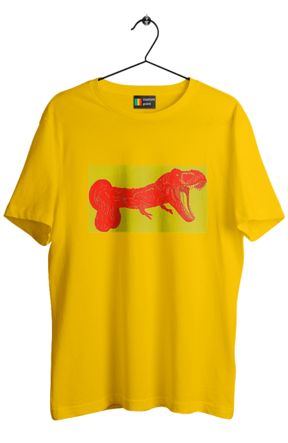 Футболка чоловіча з принтом "Член Динозавр". Динозавр, писюн, член. 2070702