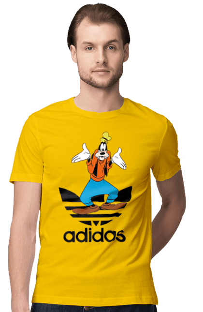 Футболка чоловіча з принтом "Adidas Гуфі". Adidas, goofy, адідас, гуфі, мультсеріал, мультфільм, пес, собака. 2070702