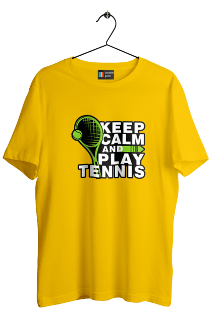 Футболка чоловіча з принтом "Keep Calm And Play Tennis". Keep calm, великий теніс, зберігай спокій, спорт, теніс, тенніс. aslan