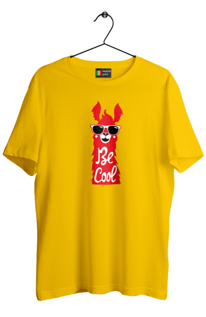 Men`s t-shirt with prints Cool llama. Animals, cool, glasses, lama. 2070702