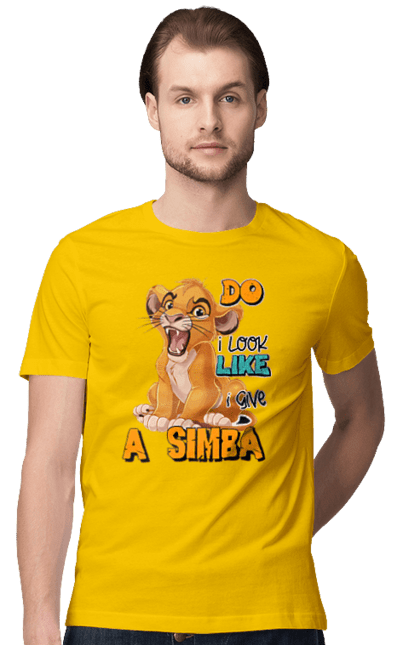 Men's t-shirt with prints The Lion King Simba. Animal, cartoon, king, lion, lion king, simba. 2070702