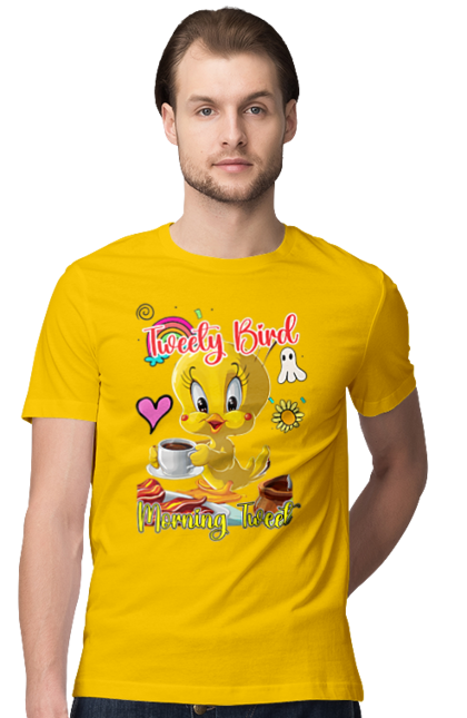 Men's t-shirt with prints Tweety Pie. Bird, looney tunes, tweety, tweety bird, tweety pie, warner bros. 2070702