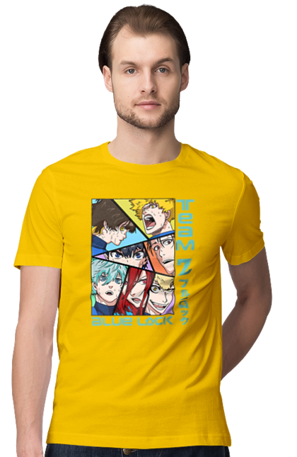 Men's t-shirt with prints Blue Lock. Anime, blue lock, blue prison, manga, sport, sports anime. 2070702