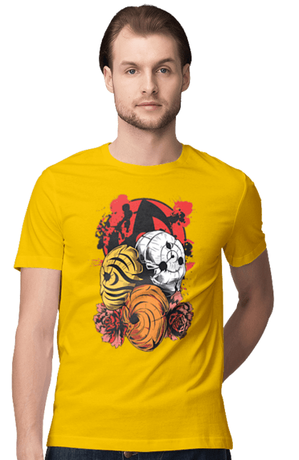 Men's t-shirt with prints Naruto Obito Uchiha. Anime, character, manga, naruto, ninja, obito, obito uchiha, tv series, uchiha. 2070702