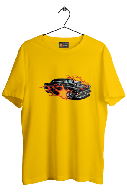 Men`s t-shirt with prints Fire Machine. Car. 2070702