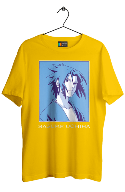 Men's t-shirt with prints Naruto Sasuke Uchiha. Anime, manga, naruto, sasuke, sasuke uchiha, team 7, team number 7, uchiha. 2070702