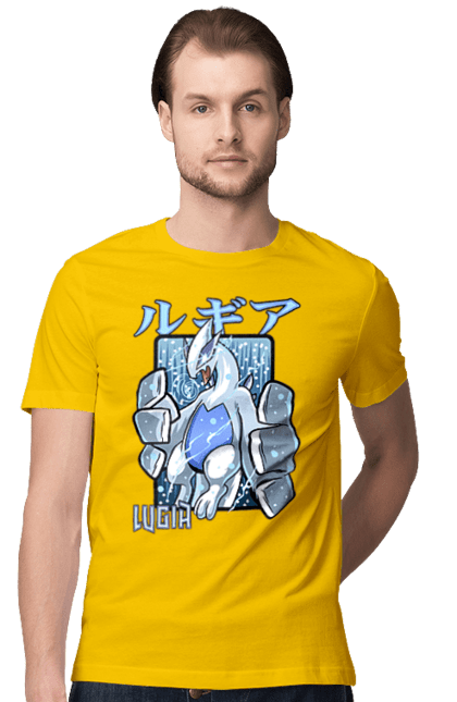 Men's t-shirt with prints Pokemon Lugia. Anime, games, lugia, nintendo, pokemon, pokemon go. 2070702