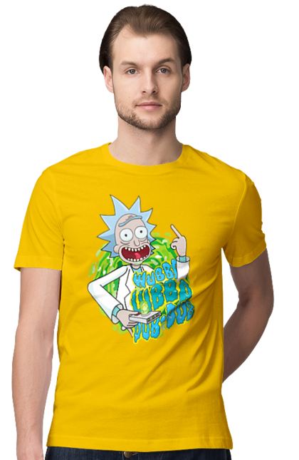 Футболка мужская с принтом Рик и Морти. Rick and morty, мультфильм, научная фантастика, приключения, рик, рик и морти, сериал. 2070702