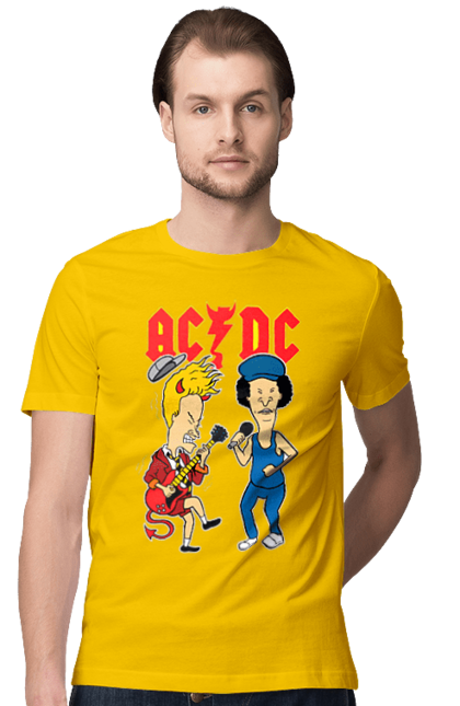 Men's t-shirt with prints AC/DC. Ac dc, acd, blues rock, group, hard rock, music, rock n roll. 2070702