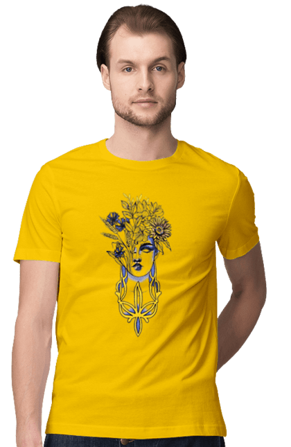 Футболка чоловіча з принтом "Українка". Жінка, соняшник, українка. 2070702