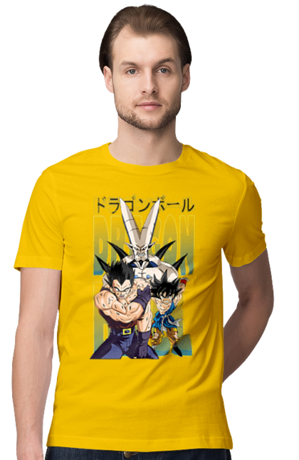 Men's t-shirt with prints Dragon Ball. Anime, dragon ball, goku, manga, tv series, vegeta. 2070702