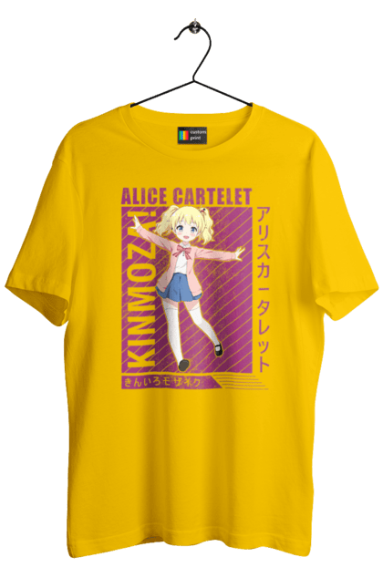 Футболка чоловіча з принтом "Золота мозаїка Аліса Картелет". Alice cartelet, anime, kiniro mosaic, kinmoza, manga, аліса, аліса картелет, аніме, золота мозаїка, манга. 2070702